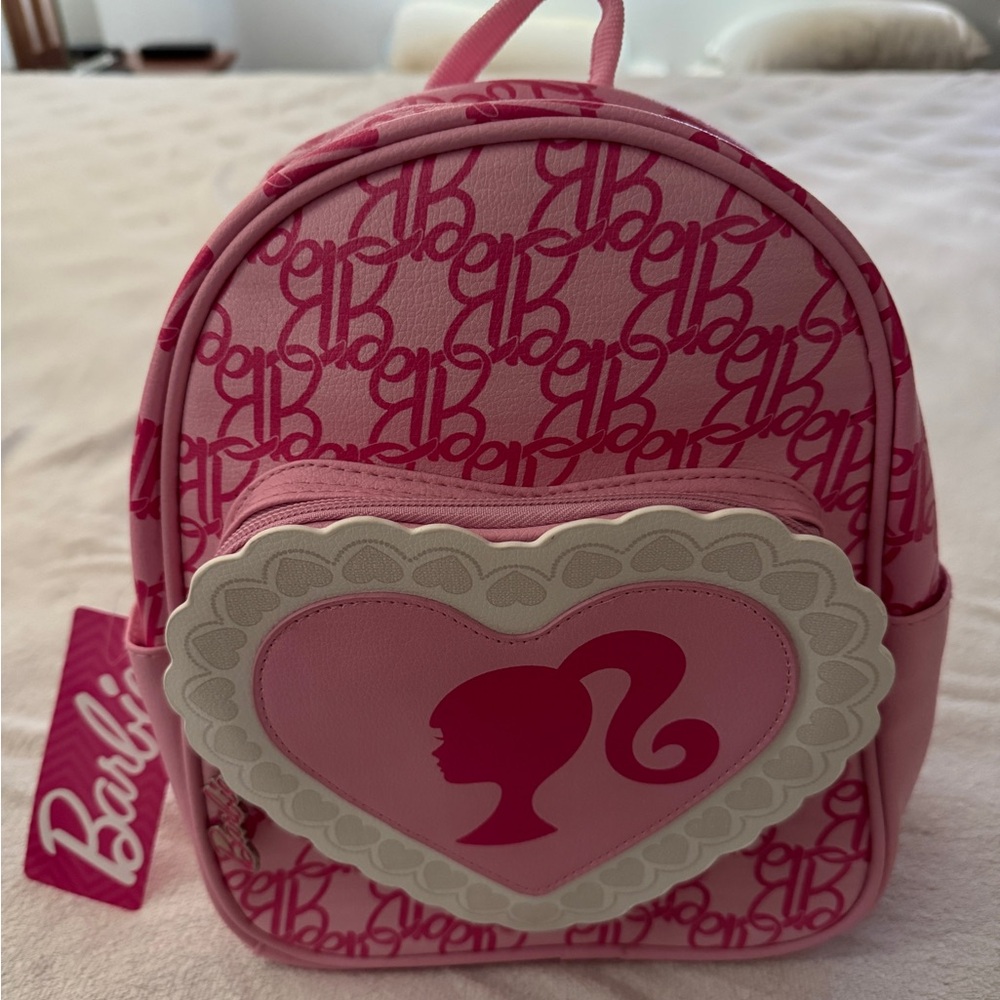 Barbie Pink Backpack with Logo Pattern